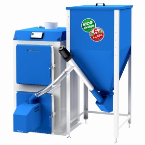  Kocioł c.o. PELLPAL z palnikiem na pellet drzewny 24kW do300m2 Lic. DOMER PLESZEW podwyższony standard 20mg/m3 stal 5mm P265GH A+ 5 klasa / Ecodesign