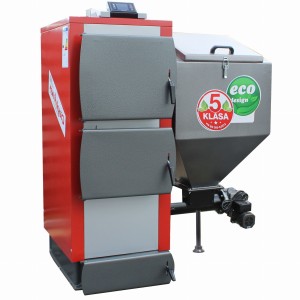 Kocioł piec c.o. 35kW ogrzewa do 350m2 z podajnikiem ślimakowym Pancerpol na ekogroszek Kotły Ciepłomax Pleszew 5 klasa / Ecodesign KG-ECO Red Premium